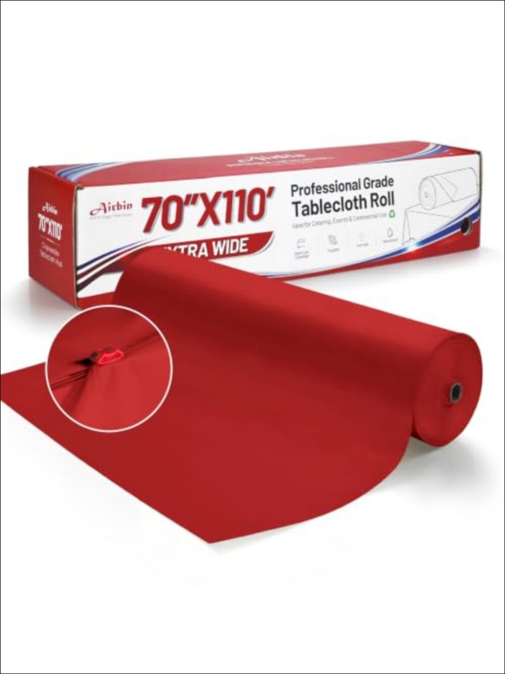 Extra Wide Plastic Table Cover Roll 110 ft Disposable PEVA Tablecloth